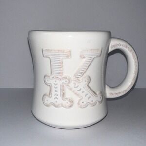 Hallmark Monogram Initial Stephen Carter‎ Letter "K" Embossed Mug